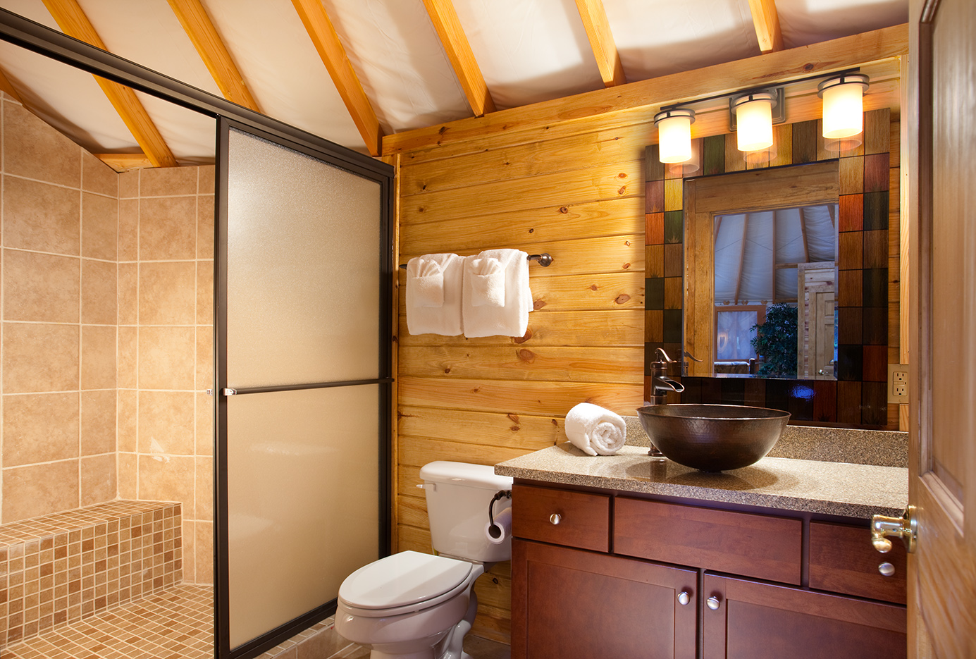 Pacific Yurts Bathroom Tile Shower