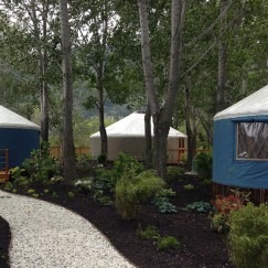 Yurt Campground with nice landscaping