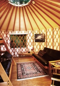 16 foot yurt interior (Jessie M. Honeyman State Park)