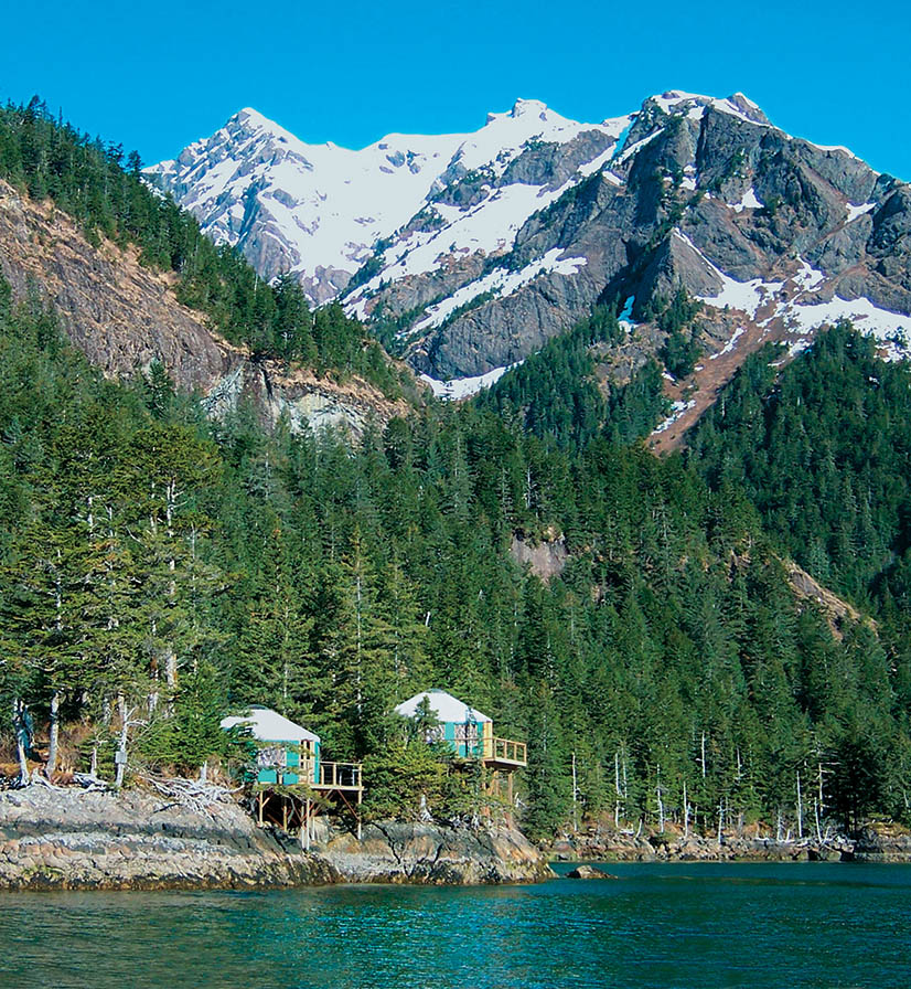 Lakeside yurts in Alaska