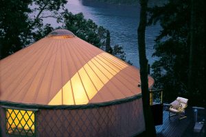 Luxury yurt rental by the coast.