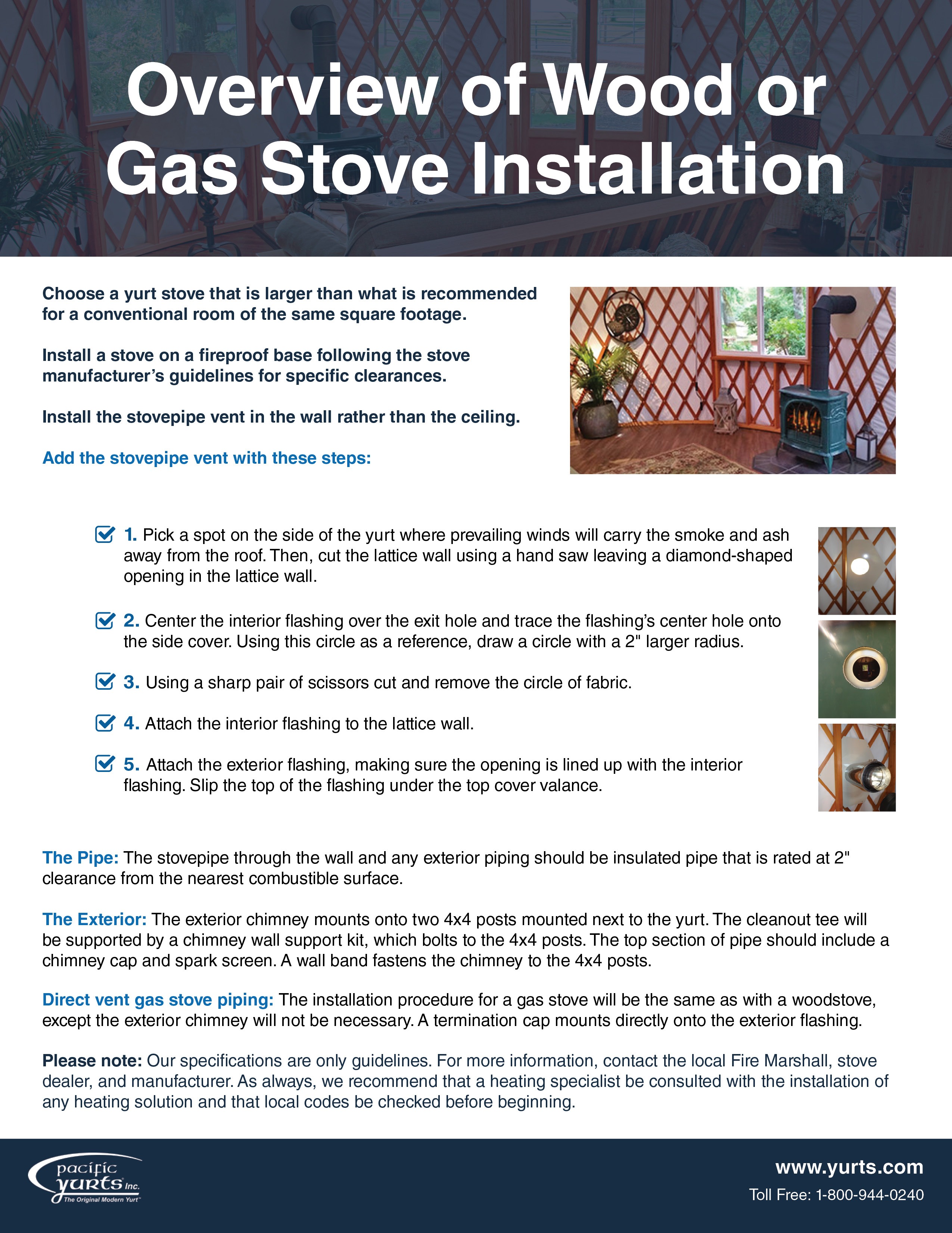 Installing A Wood Or Gas Stove In Your Yurt Pacific Yurts Feb 2017 Overviewofwoodorgasstoveinstallation