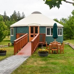 Yurt in California used for wine tasting