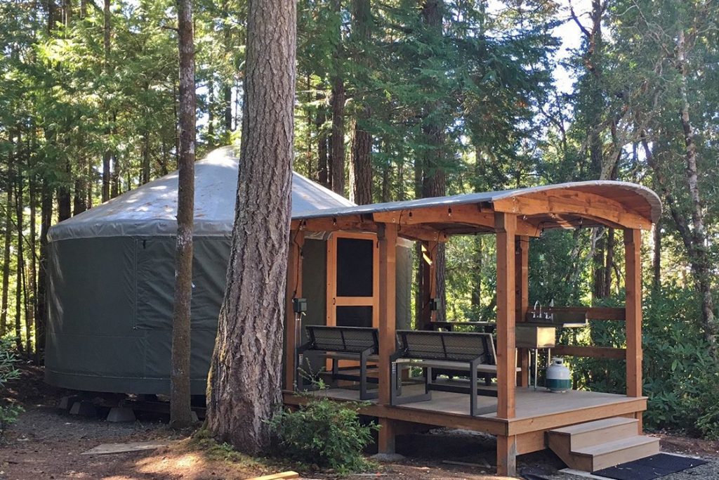 Family friendly yurt at a campground.