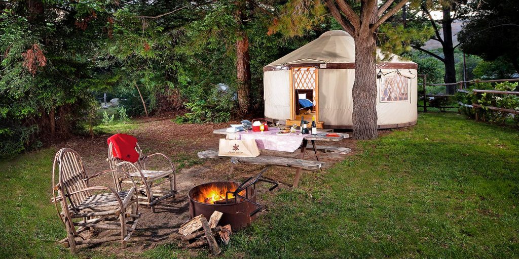 Backyard glamping yurt.