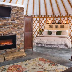 pacific yurt gas fireplace