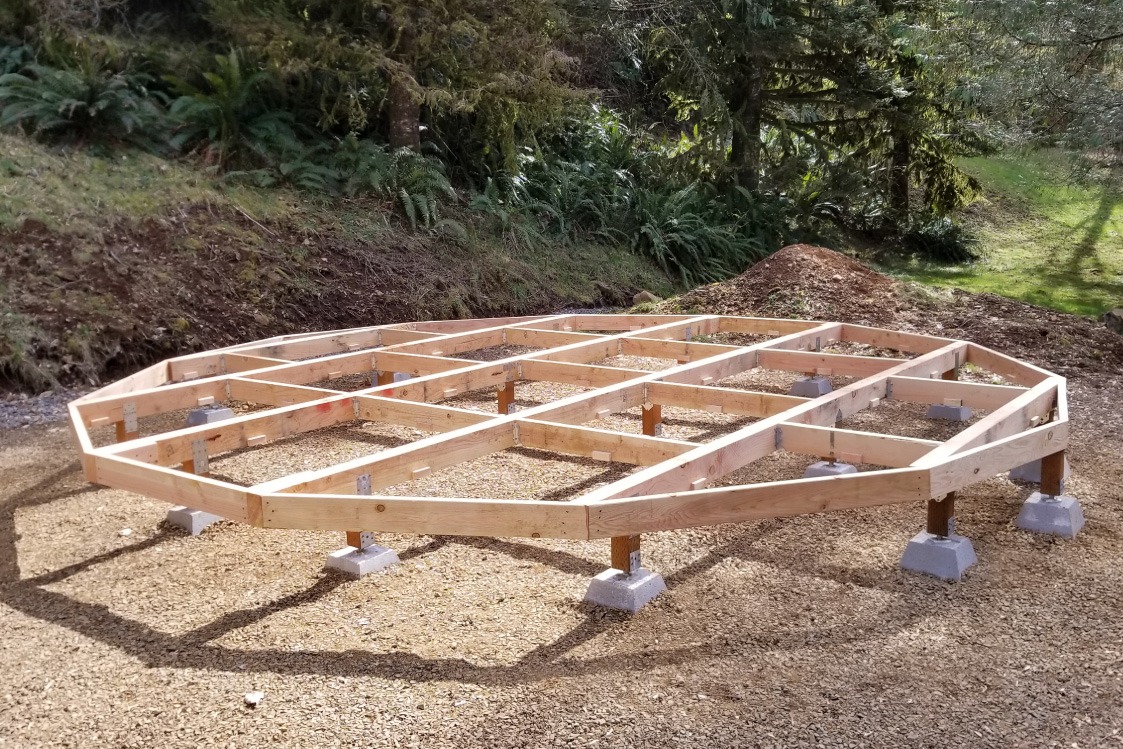 Yurt platform structure complete.