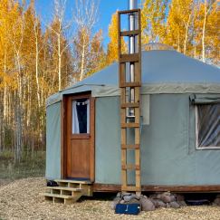 yurt in wilderness in fall